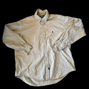 Vintage Hunt Club Khaki Minimalist Grunge Button Down Shirt XL